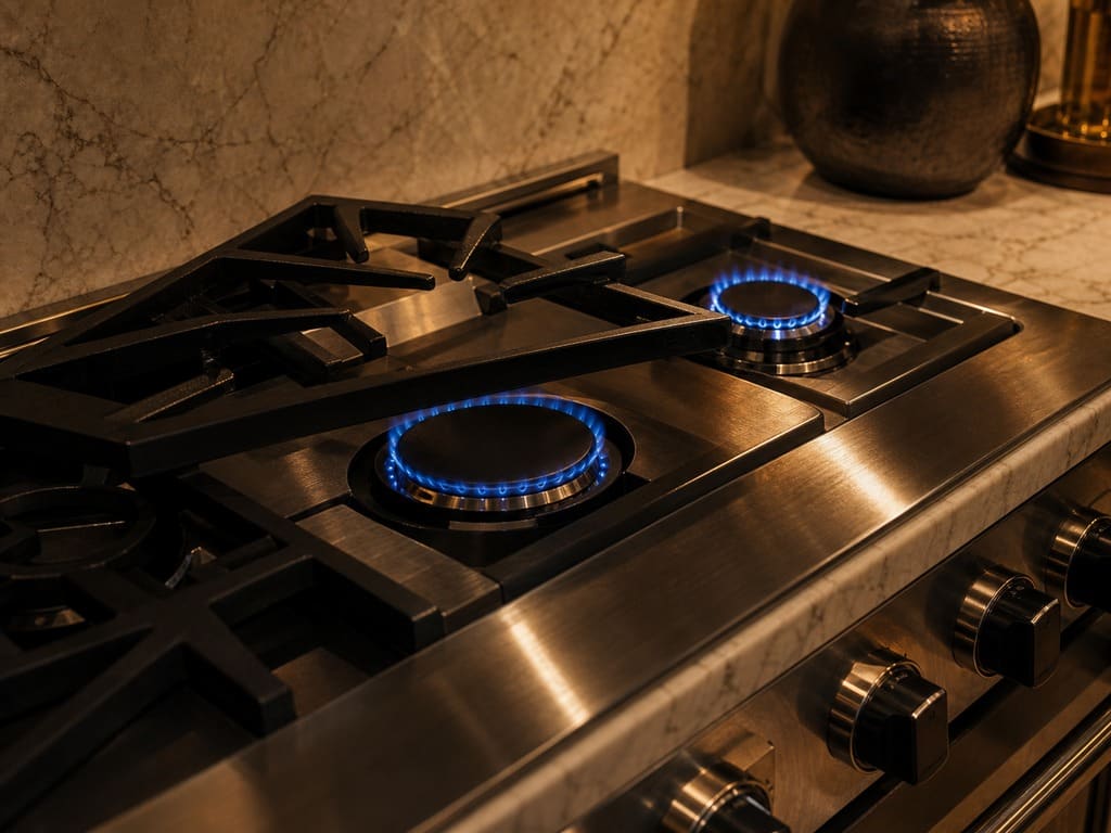 Viking range cooktop with sealed burners repaired in Woodside, CA