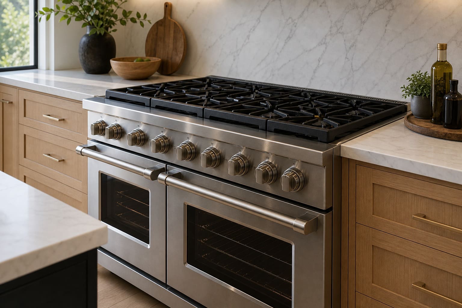 Viking professional range serviced in a Woodside, CA estate kitchen